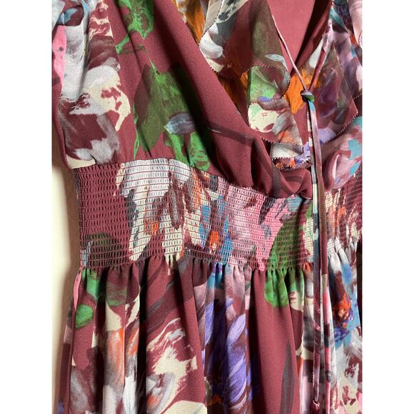 Soft Surronding Women's Floral Ruffle Layer Chiffon Cottage Fairy Maxi Dress SP - Picture 9 of 16